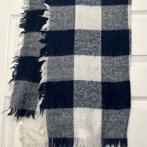 Blue plaid check scarf